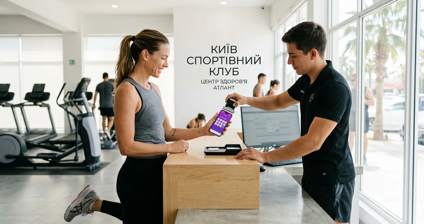 Адміністратор спортзалу нараховує відвідування на картку лояльності через смартфон
