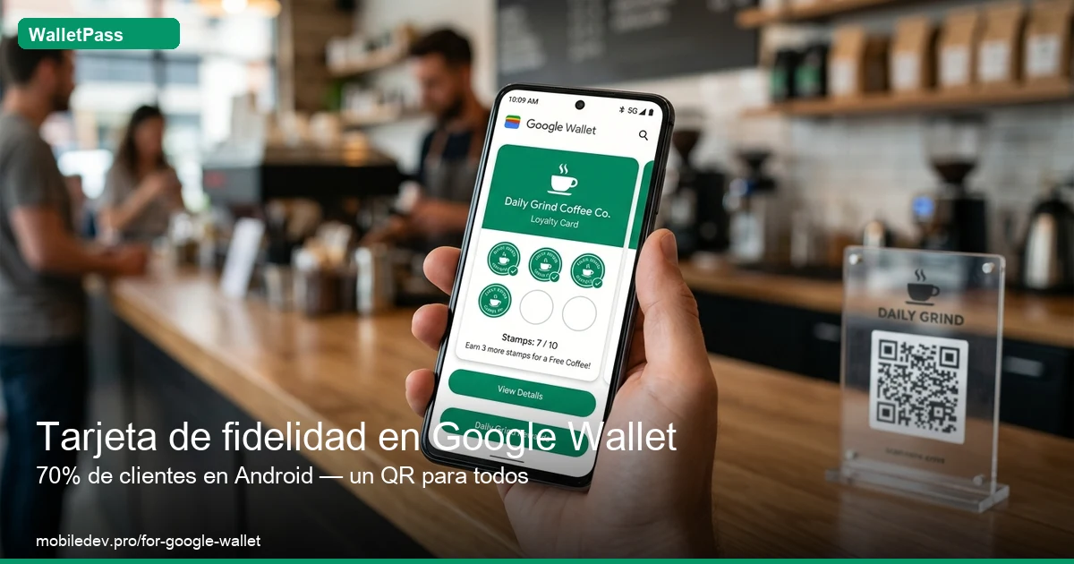 Tarjeta de fidelidad en Google Wallet para negocios — WalletPass